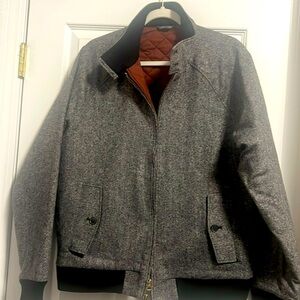 Wool bomber with quilted lining. Never worn donegal tweed fabric from Italy